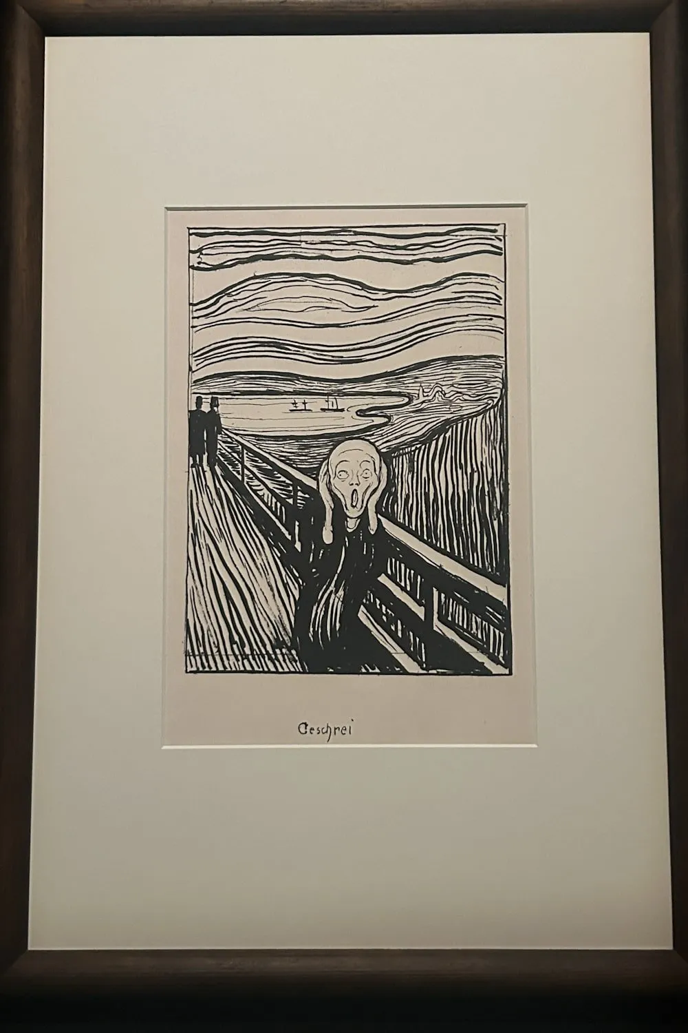 The Scream lithograph print by Edvard Munch in Norwegian museum